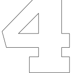 עוגת מספרים מספר 4 להדפסה