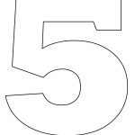 עוגת מספרים מספר 5 להדפסה