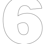 עוגת מספרים מספר 6 להדפסה