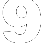עוגת מספרים מספר 9 להדפסה