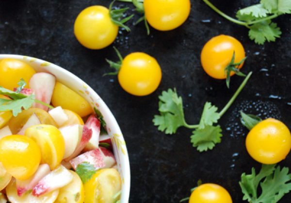 סלסת עגבניות שרי צהובות